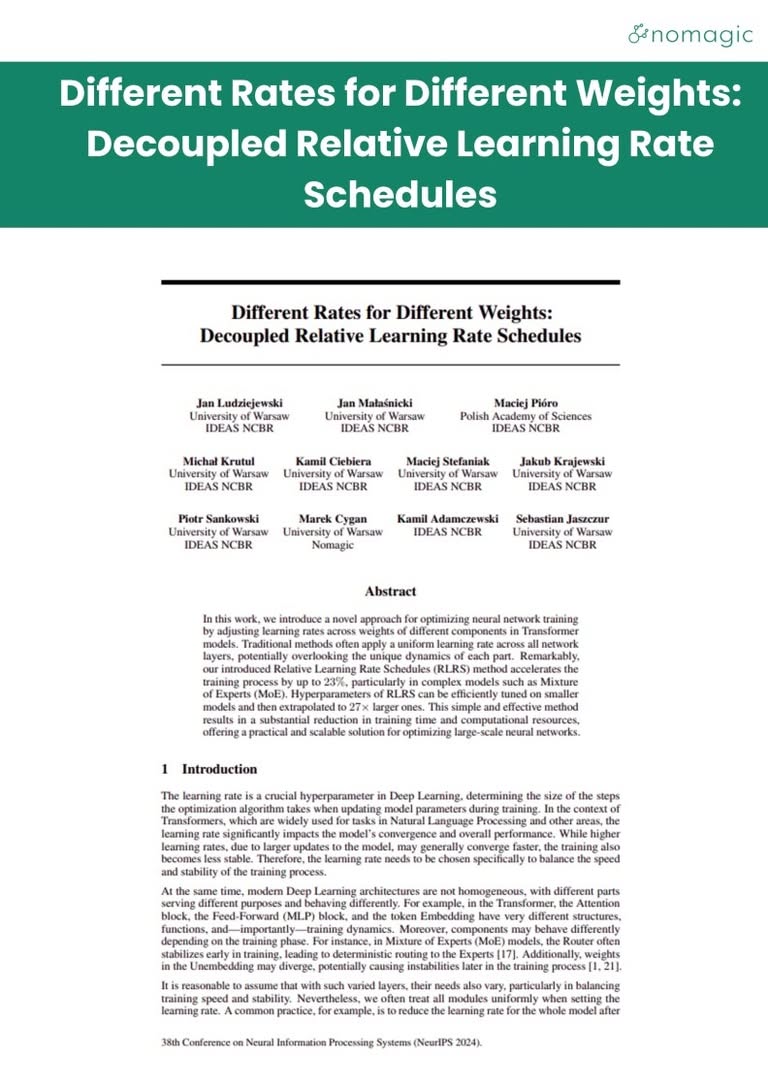 research covers different rates for different weights decoupled relative learning rate schedules