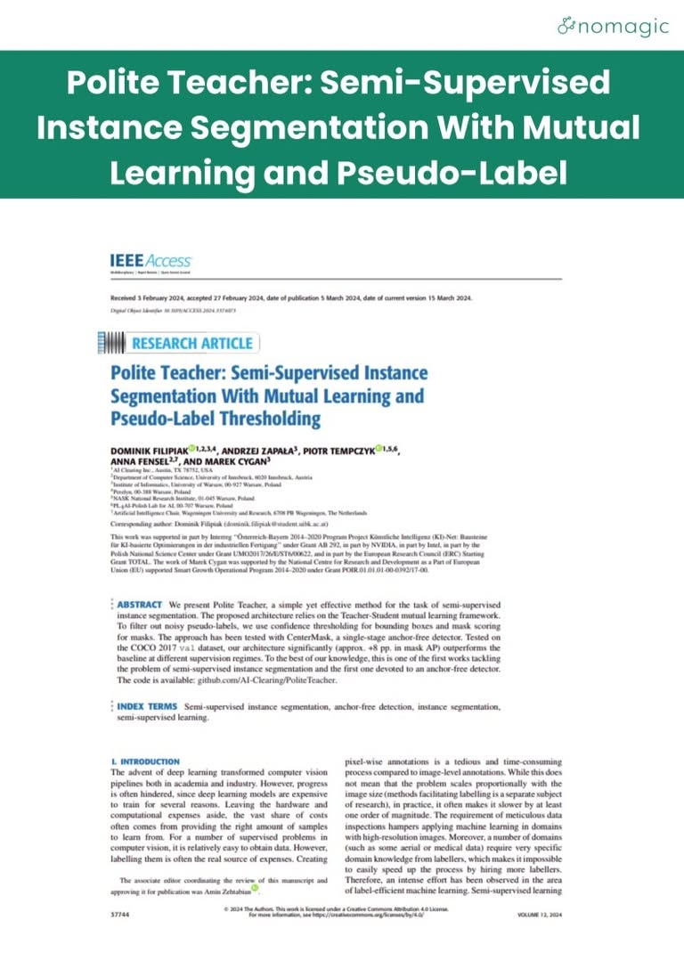 research covers polite teacher semi supervised instance segmentation with mutual learning and pseudo label thresholding